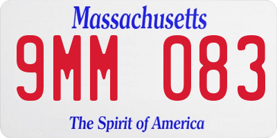 MA license plate 9MM083