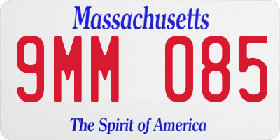 MA license plate 9MM085