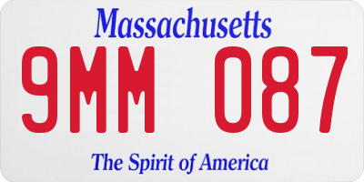 MA license plate 9MM087