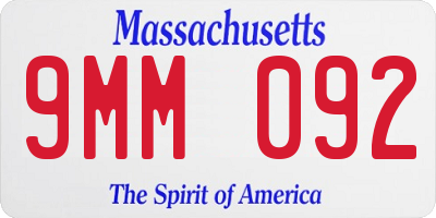 MA license plate 9MM092
