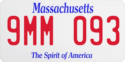 MA license plate 9MM093