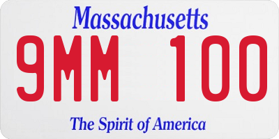 MA license plate 9MM100