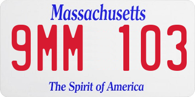 MA license plate 9MM103