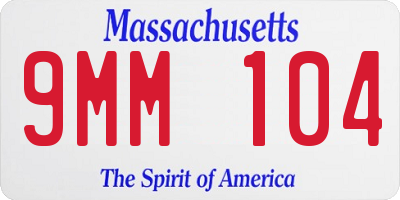 MA license plate 9MM104