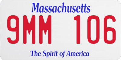 MA license plate 9MM106