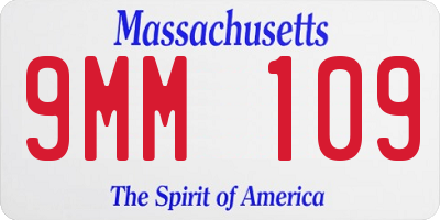 MA license plate 9MM109