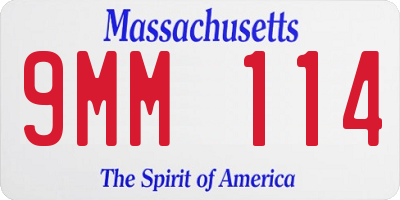 MA license plate 9MM114