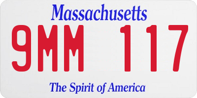 MA license plate 9MM117