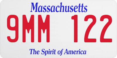 MA license plate 9MM122