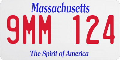 MA license plate 9MM124