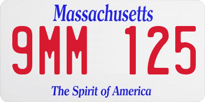 MA license plate 9MM125