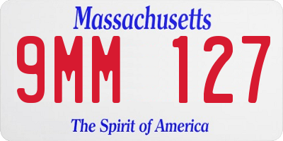 MA license plate 9MM127