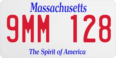 MA license plate 9MM128