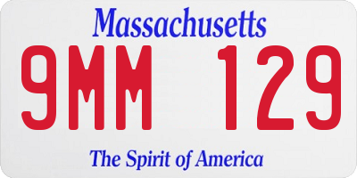 MA license plate 9MM129