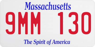 MA license plate 9MM130