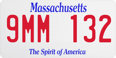 MA license plate 9MM132