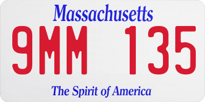 MA license plate 9MM135