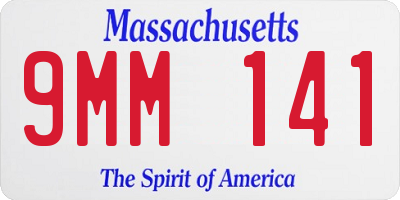 MA license plate 9MM141