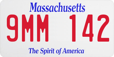 MA license plate 9MM142