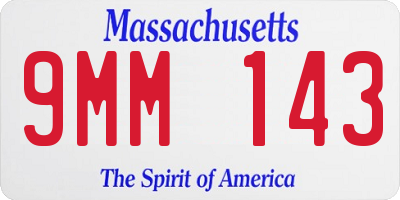 MA license plate 9MM143