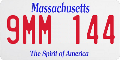 MA license plate 9MM144