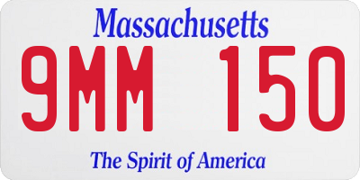 MA license plate 9MM150