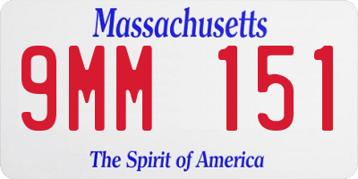 MA license plate 9MM151