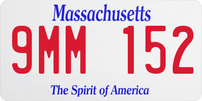 MA license plate 9MM152