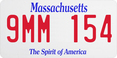 MA license plate 9MM154