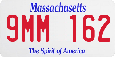 MA license plate 9MM162