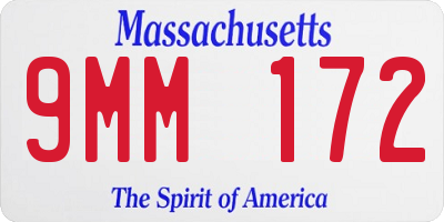MA license plate 9MM172