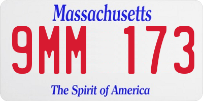 MA license plate 9MM173