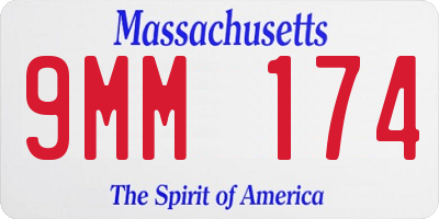 MA license plate 9MM174