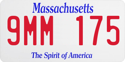 MA license plate 9MM175