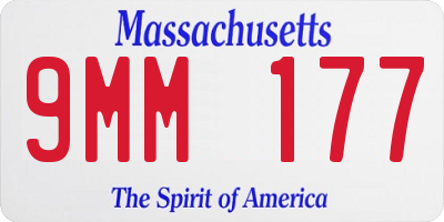 MA license plate 9MM177