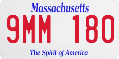 MA license plate 9MM180