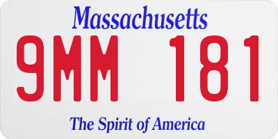 MA license plate 9MM181