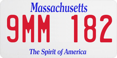 MA license plate 9MM182