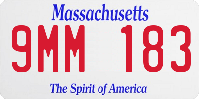 MA license plate 9MM183