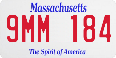 MA license plate 9MM184