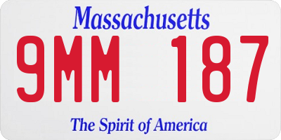 MA license plate 9MM187