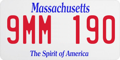 MA license plate 9MM190