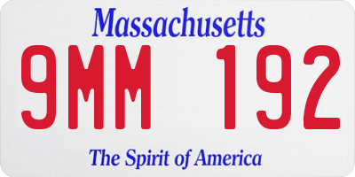 MA license plate 9MM192