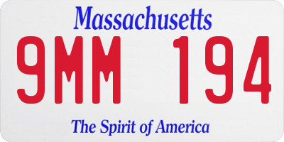 MA license plate 9MM194