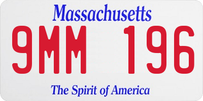 MA license plate 9MM196