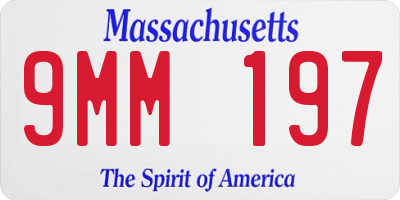MA license plate 9MM197