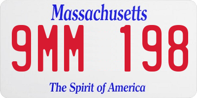 MA license plate 9MM198
