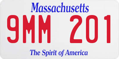 MA license plate 9MM201
