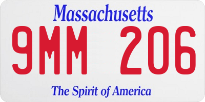 MA license plate 9MM206