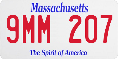 MA license plate 9MM207